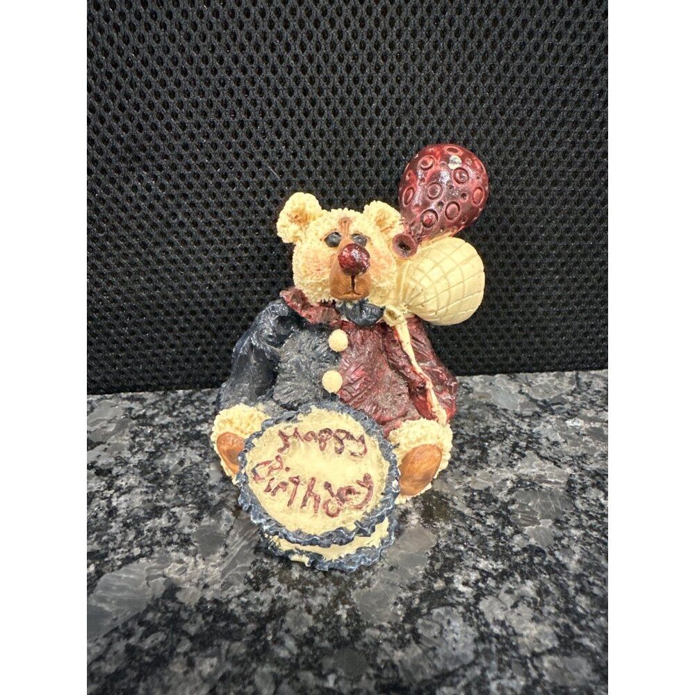 Vintage Shelly Bear Happy Birthday Figurine with Balloons & Cake Limited Edition